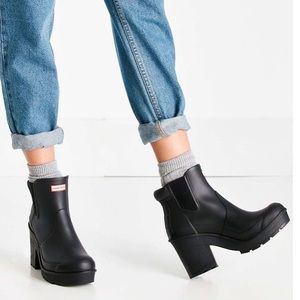 Hunter | Block Heel in Black - 7/EU38